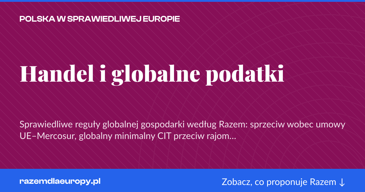 Karta social do udostępnienia: Handel i globalne podatki